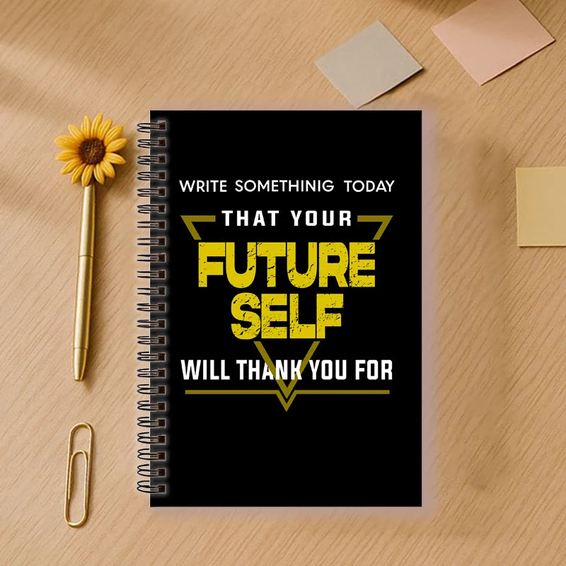 "Write Something Today that Your Future Self Will Thank You For" A5 Spiral Notebook Positive Journal - Do Something Today