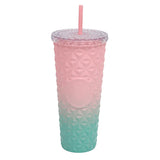 LUSQI Durian Straw Tumbler Double Wall Insulated Plastic Cup Trendy Creative Large Capacity Water Bottle With Multi Colors