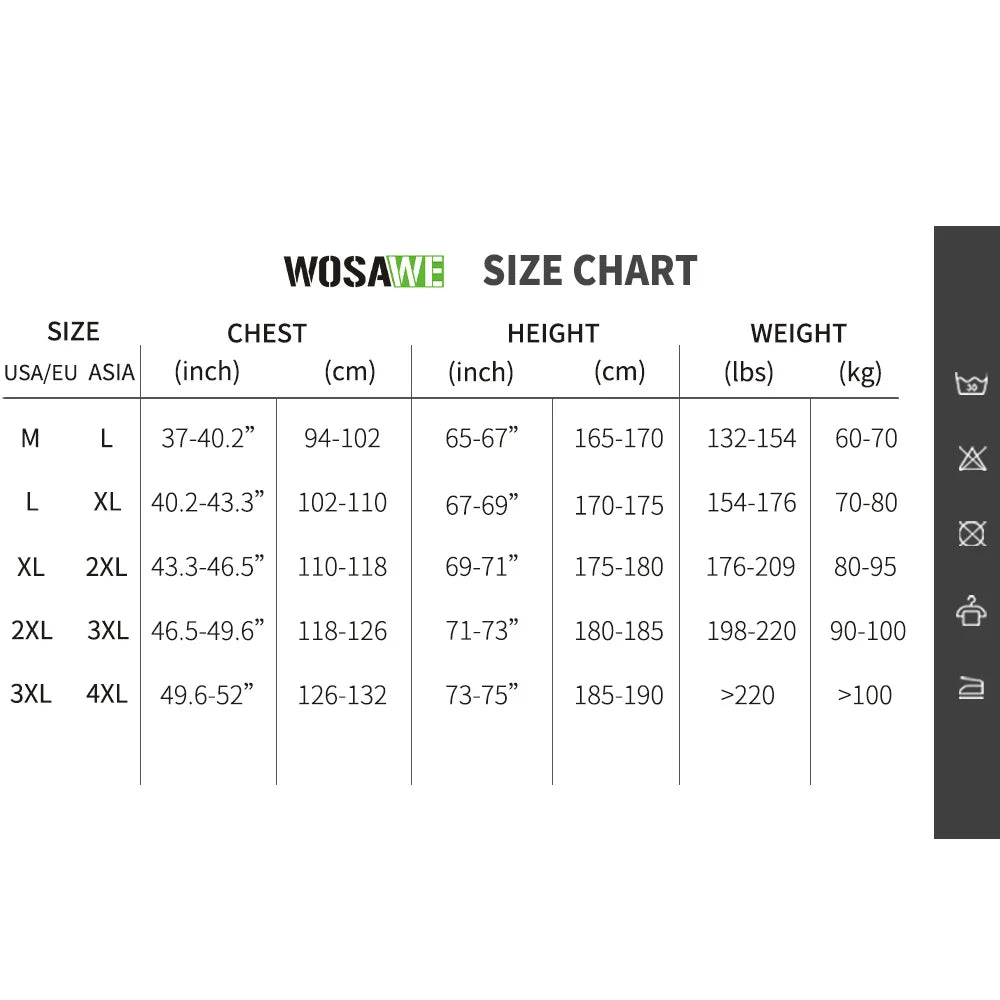 WOSAWE Ultralight Men's Cycling Windbreaker Reflective Jacket Windproof Water Resistant MTB Road Bicycle Long Jersey Wind Coat