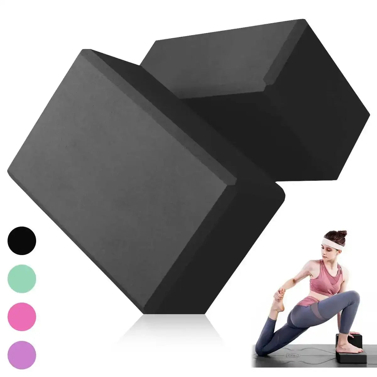 2PCS Gym Foam Brick Training Exercise Fitness Equipment Dance Yoga Auxiliary Tool Stretching Body Shaping EVA Yoga Blocks