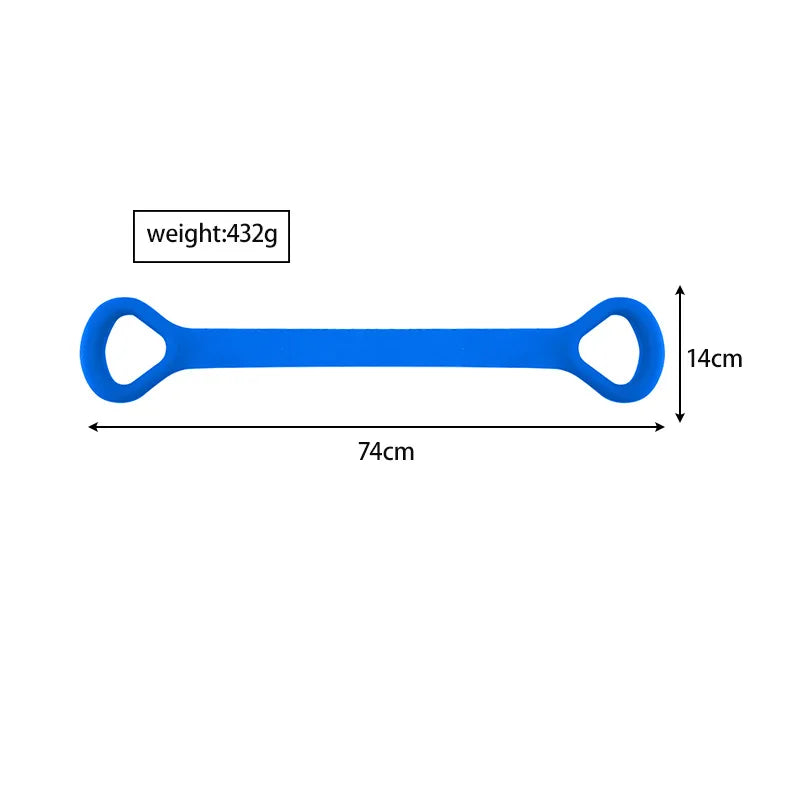 Resistance Band 8-Figure Pull Rope Yoga Fitness Tool for Back & Shoulder Stretching Home Gym Muscle Training Elastic Band