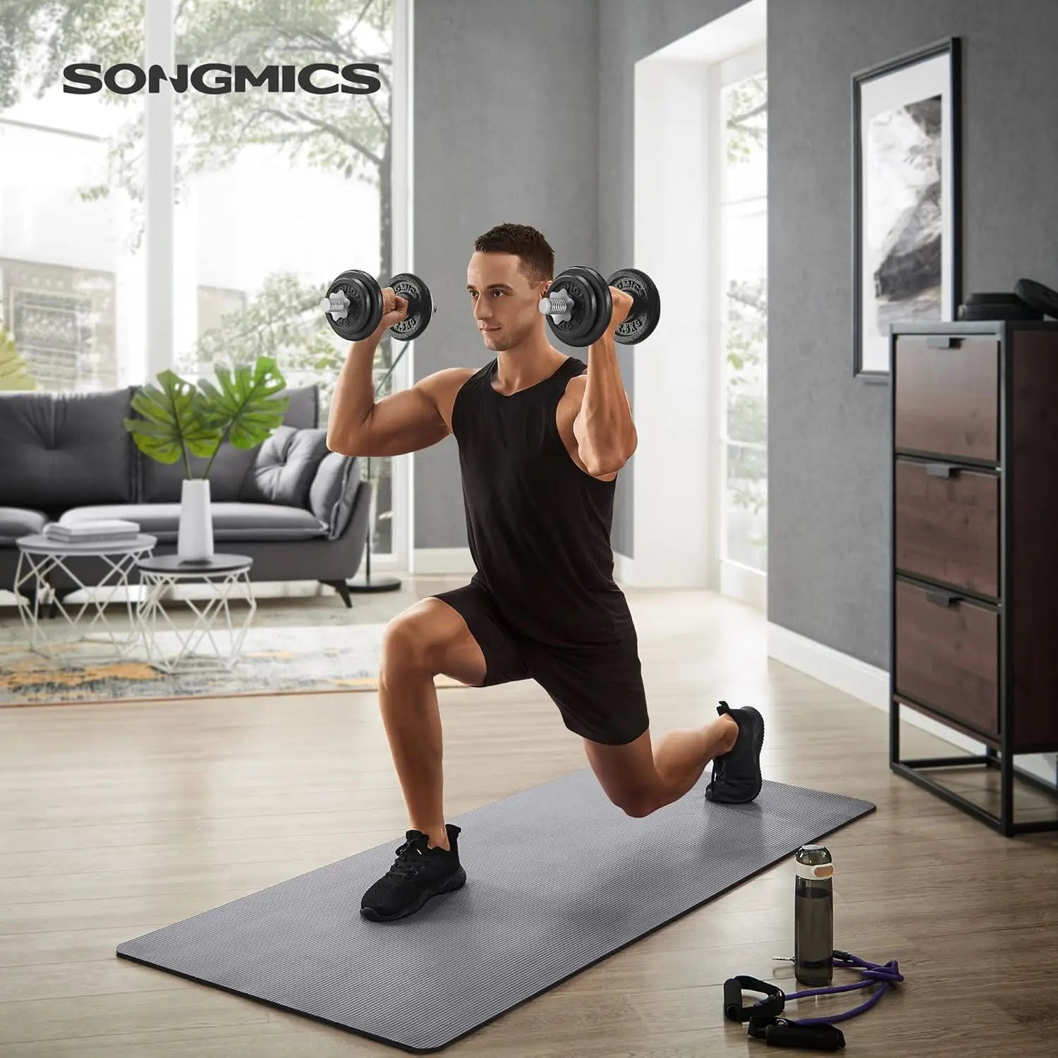 SONGMICS Dumbbell SYL20/30/40T cast iron dumbbell set 20/30/40 kg adjustable
