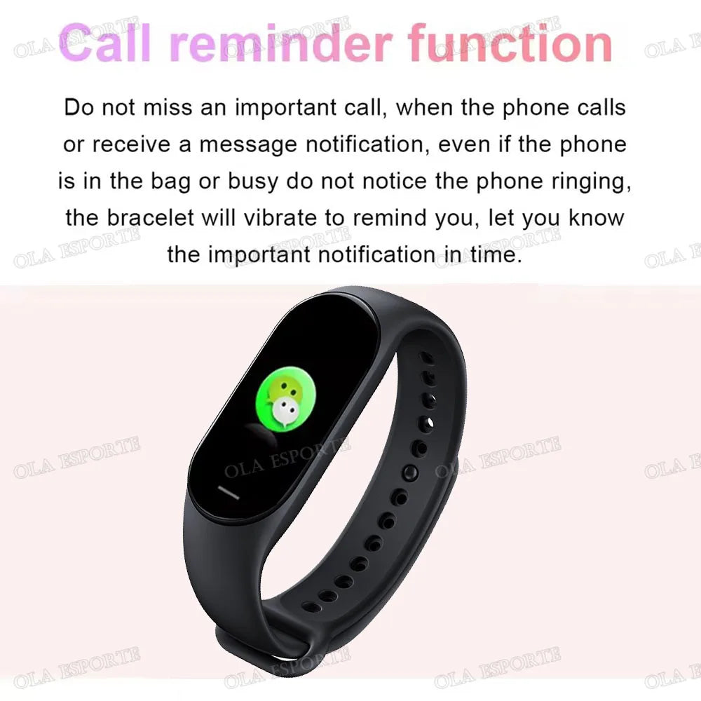 M7 Smart Watch Heart Rate Blood Pressure Monitoring AMOLED Screen Smart Wristband Fitness Tracker For Men Women Sport Bracelet