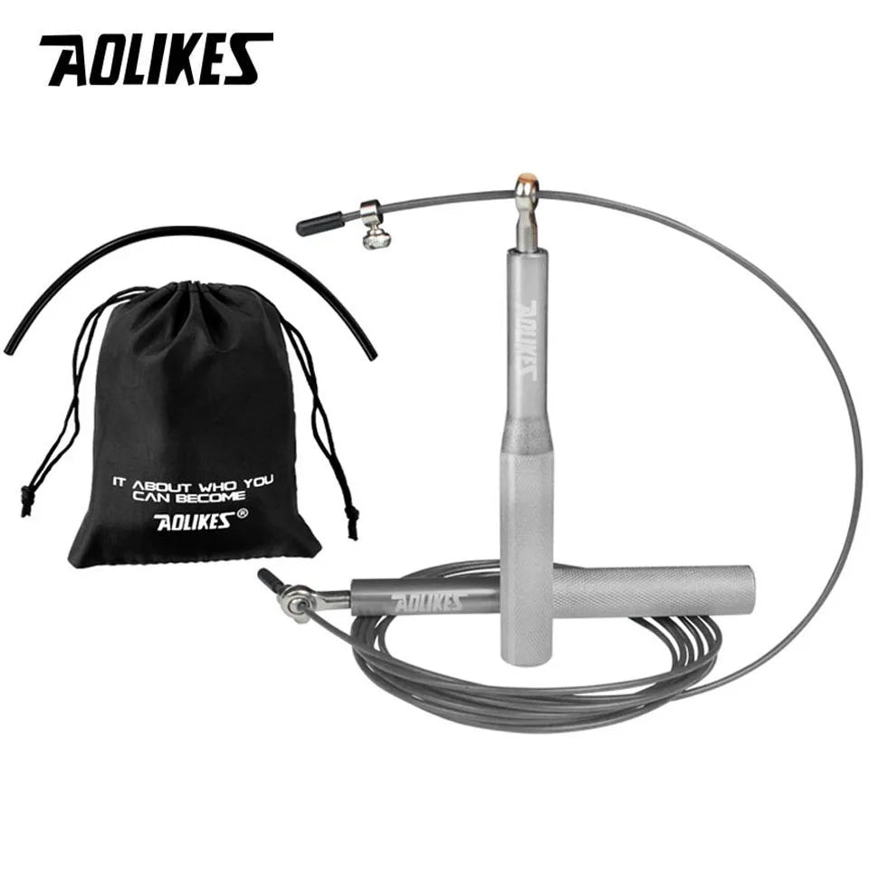 AOLIKES Crossfit Jump Rope Adjustable Jumping Rope Training Aluminum Skipping Rope Fitness Speed Skip Training Boxing MMA