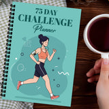 1PC 75-Day Challenge Fitness Planner Notebook, Track Habits, Meals, Mood, and Workouts, Daily Wellness Journal for Health & Disc