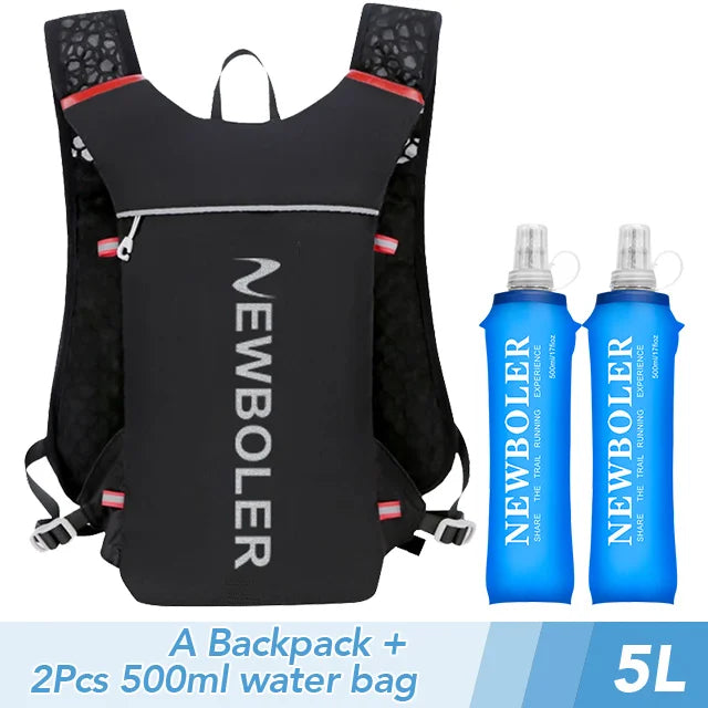 5L Ultra Lightweight Running Backpack Running Trail Hydration Vest Pack Marathon Running Bike Rucksack bag 500ml 2L Soft Flask