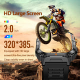 2026 1000mAh military outdoor smartwatch 2.01 inches LED flashlight IP68 waterproof Heart rate sleep Bluetooth call sport watch