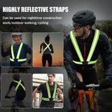 Cycling Reflective Strip Safety Vest Adjustable Highly Elastic Electric Scooter Reflective Vest For Running Jogging Fishing