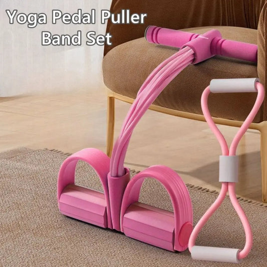 6-Tube Resistance Bands Set TPE Sport At Home Yoga Pedal Puller Shoulder Opening with Foam 8-Line Tension Rope Fitness Equipment