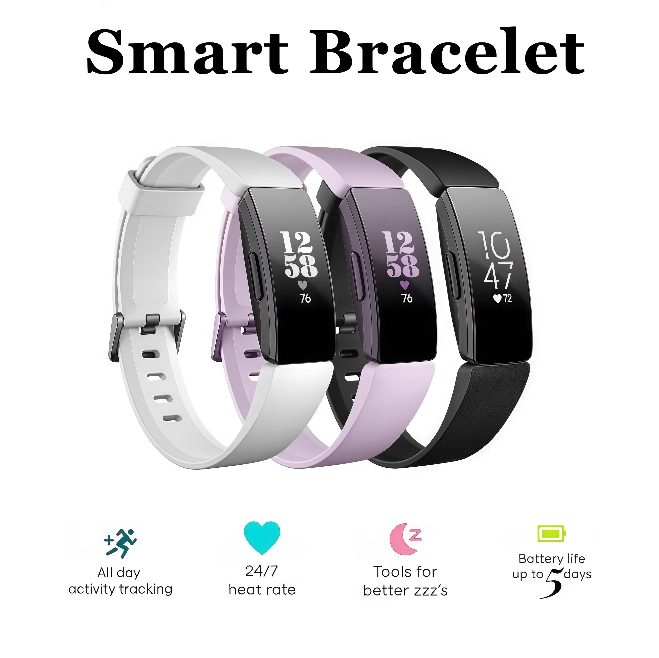 Smart Fitness Tracker Watch Heart Rate Monitor Sleep Steps Swim Waterproof Health Exercise Bracelet For Men Women Smartwatch New