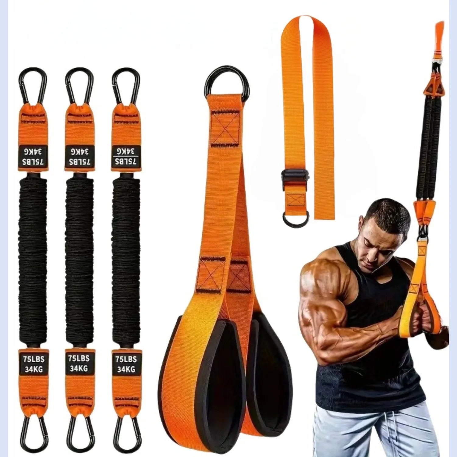 Pull-up Booster Belt Indoor Fitness Sports Horizontal Bar Auxiliary Belt Tension Device Fitness Tension Rope Elastic Belt