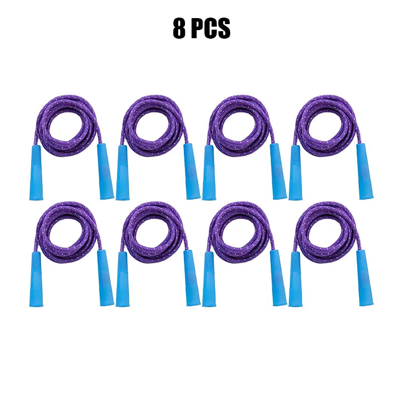 2/4/8/16Pcs Cotton Rubber Skipping Rope For Fitness Elementary School Cloth Braided Rope Fitness Student School Exercise