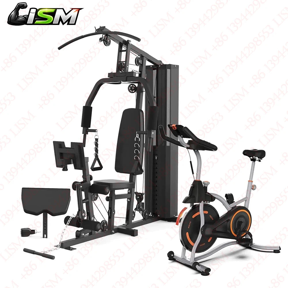 148LB Multifunctional Home Gym Full Body Workout Equipment Cable Pulley System Strength Training Fitness Exercise Machine Set