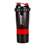 550ml 3 Layer Shaker Bottle Protein Mixing Shake Cup Sports Fitness Water Cup Scaled Plastic Water Bottles with Medicine Box Hot