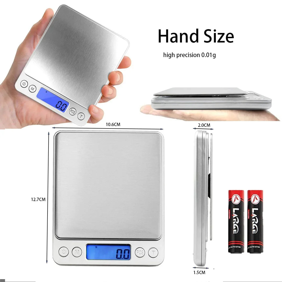 USB LCD Digital Jewelry 0.01g Mini Scale Smart Precision Electronic Pocket Portable Kitchen Food Scale Gram Weight Balance Scale