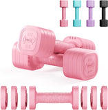 Dripex Adjustable Dumbbells Weight Set 2.5kg 5kg 10kg Dumbbell Pair 4-in-1 Weight Dumbbells Set Women Men with Non-Slip Handle