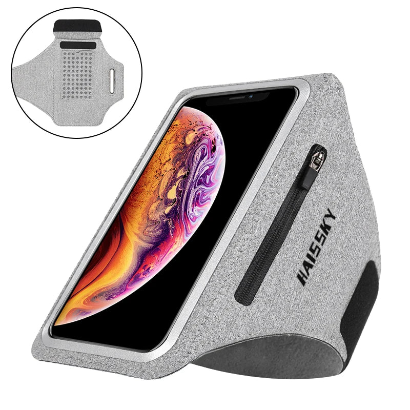 HAISSKY Running Sport Armbands For iPhone 17 16 15 14 13 Pro Max 15 Plus 16e 17 Air  iphone 11 case Pocket Arm Bag Pouch