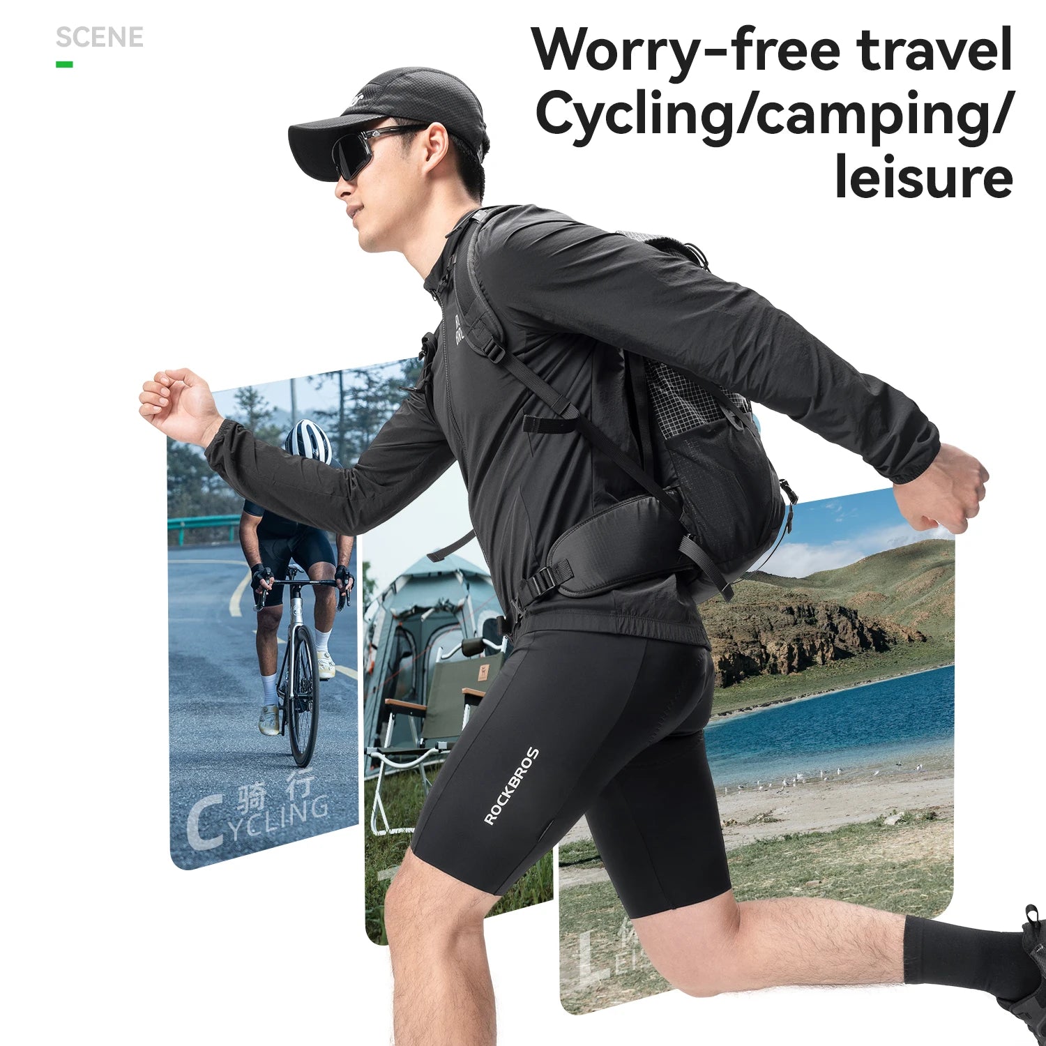 ROCKBROS Cycling Jacket Lightweight Windproof Clothing Long-sleeved Bike Windbreaker Reflective Breathable Jacket EUR Size