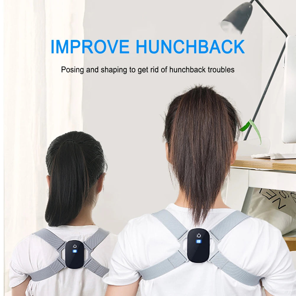 LCD 8-shaped Sitting Posture Corrector Rechargeable 400mAh Back Correction Belts Smart Sensor Vibration Reminder for Work Sudy
