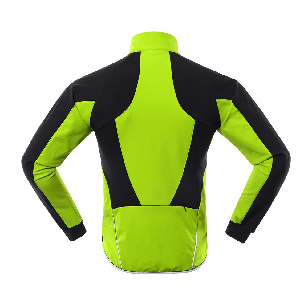 ARSUXEO Men's Winter Warm Cycling Jacket Windproof Thermal Fleece Breathable Waterproof Reflective Breathable MTB Clothing 20B