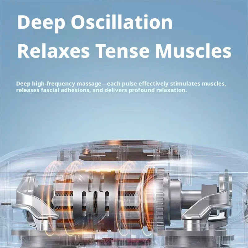 6-Head Deep Tissue Massage Gun, Powerful Vibration Muscle Massager for Back, Waist, Shoulder, Leg, Fatigue Relief & Recovery