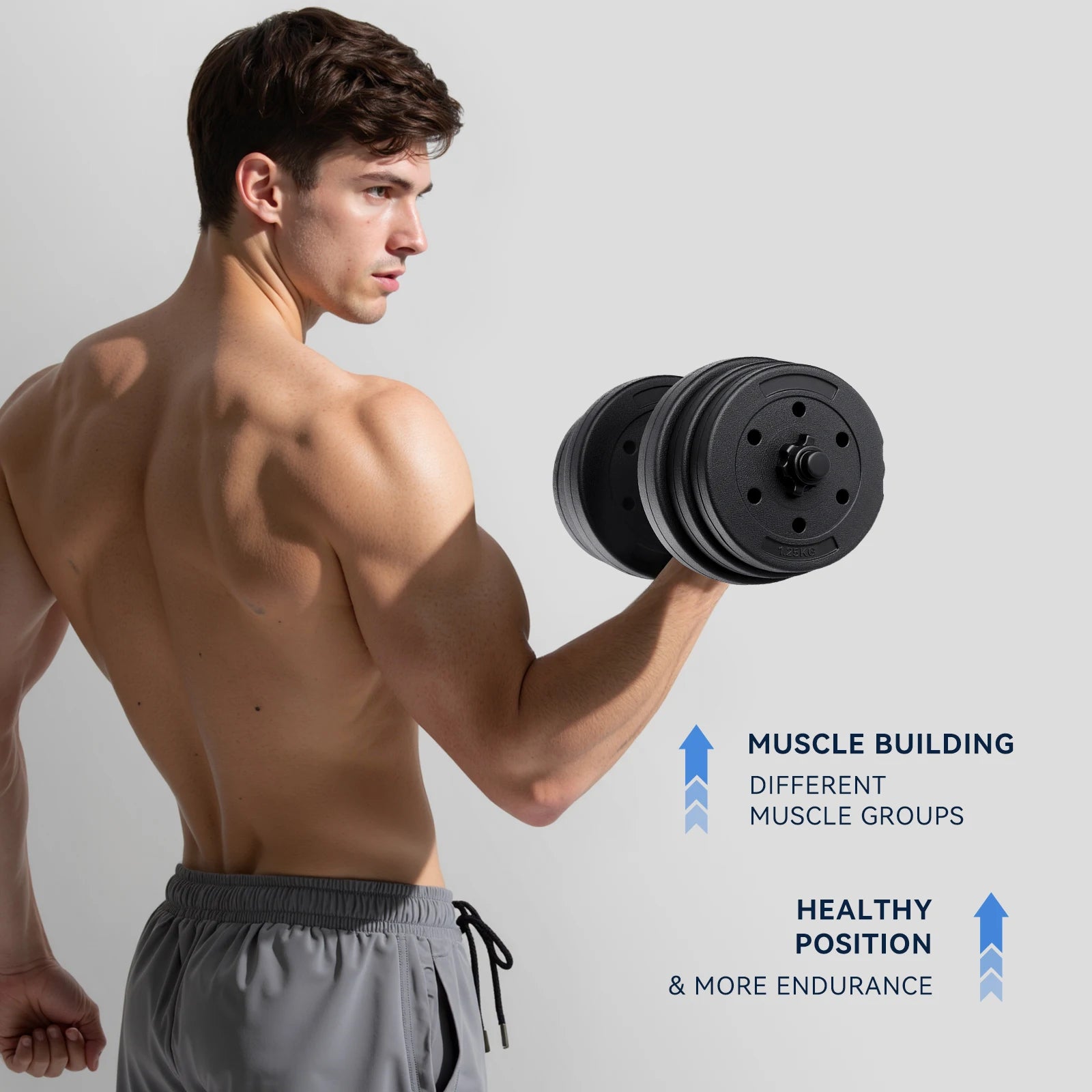 Adjustable Dumbbell Set, 20kg Dumbbell, Home Gym Weights