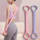 1pc ProFlex 8-Shaped Silicone Yoga Resistance Band - Universal Elastic Fitness Stretching Rope for Back, Waist, Arm Exercise