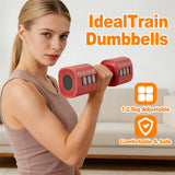 Adjustable Dumbbells Set (1 Pair) 1-2.5kg for Adults & Kids - Retro Red Space-Saving Home Gym Dumbbells for Apartment Dwellers