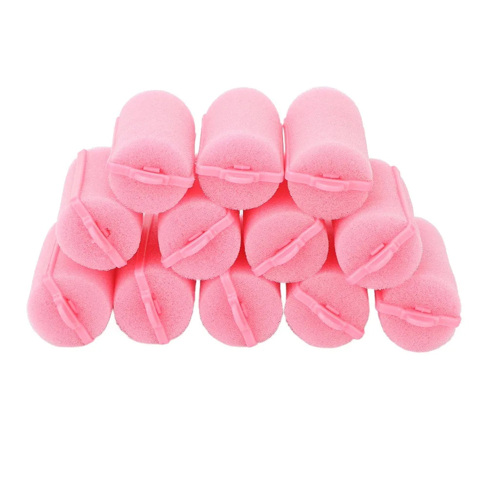 12pcs Styling Tool Soft Foam Sponge Hair Roller Pink Daily Soft Hair Curler Professional Easy to Use Foam Hair Roller Home Salon