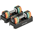 Adjustable dumbbell set, 1-5 kg dambbells, with quick-adjust storage area, non-briefs hand to save space