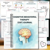 1SET Spiral Notebooks CBT Therapy Emotional Wellness Journal, Brain-Illustrated Mental Health Notebook, Spiral Binding, Cognitiv
