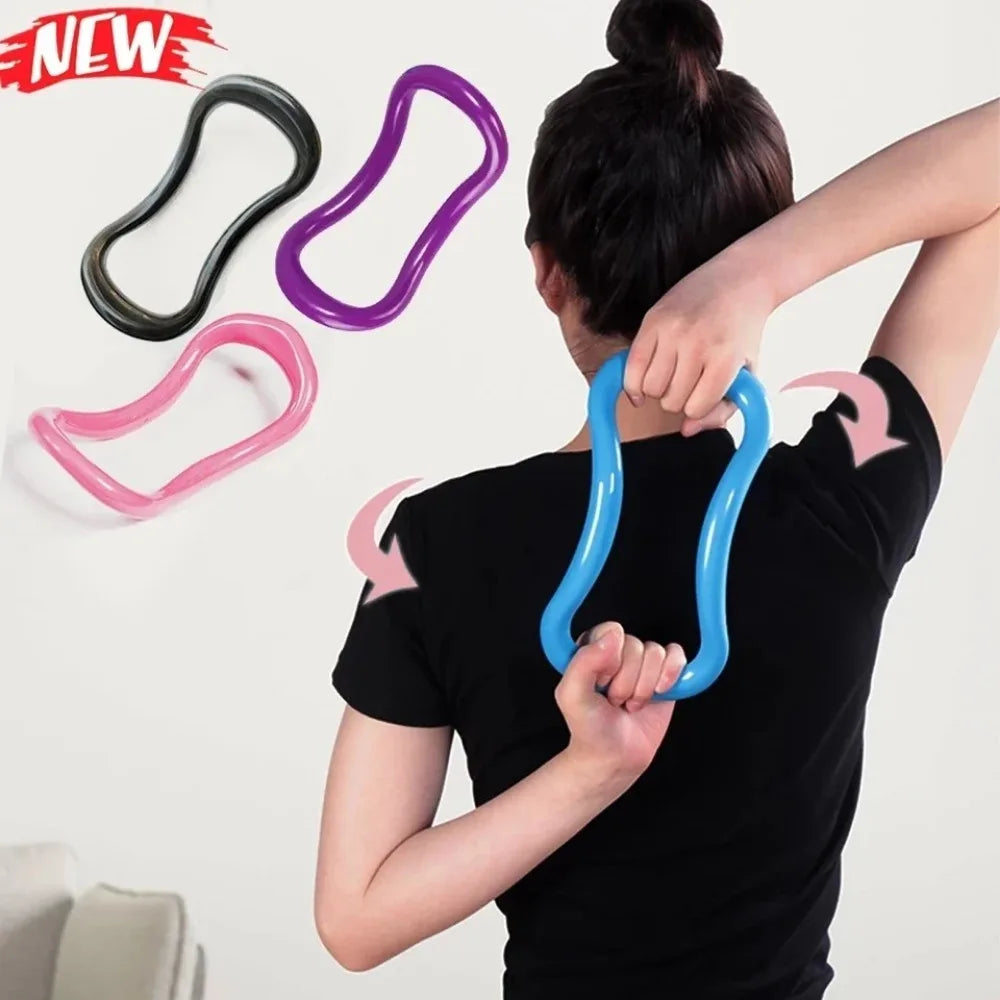 pink Yoga Circle Pilates Stretch Ring Home Women Fitness Equipment Fascia Massage Body Workout Exercise Resistance Support Tool