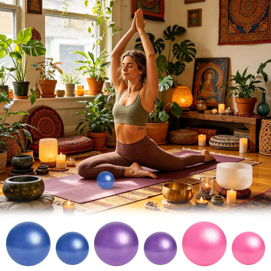 Anti-Burst Yoga Ball 5.9/9.8 Inch PVC Balance Ball Core Trainer for Pilates Gym Home Office Dance Meditation Gymnastics