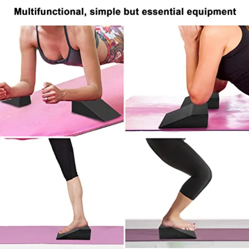 1Pair 15x12x5cm for Yoga Block Squat Yoga Stretching Inclined Board Wedge Slant Board, Calf Stretcher, Balance Pad Foam Wedge