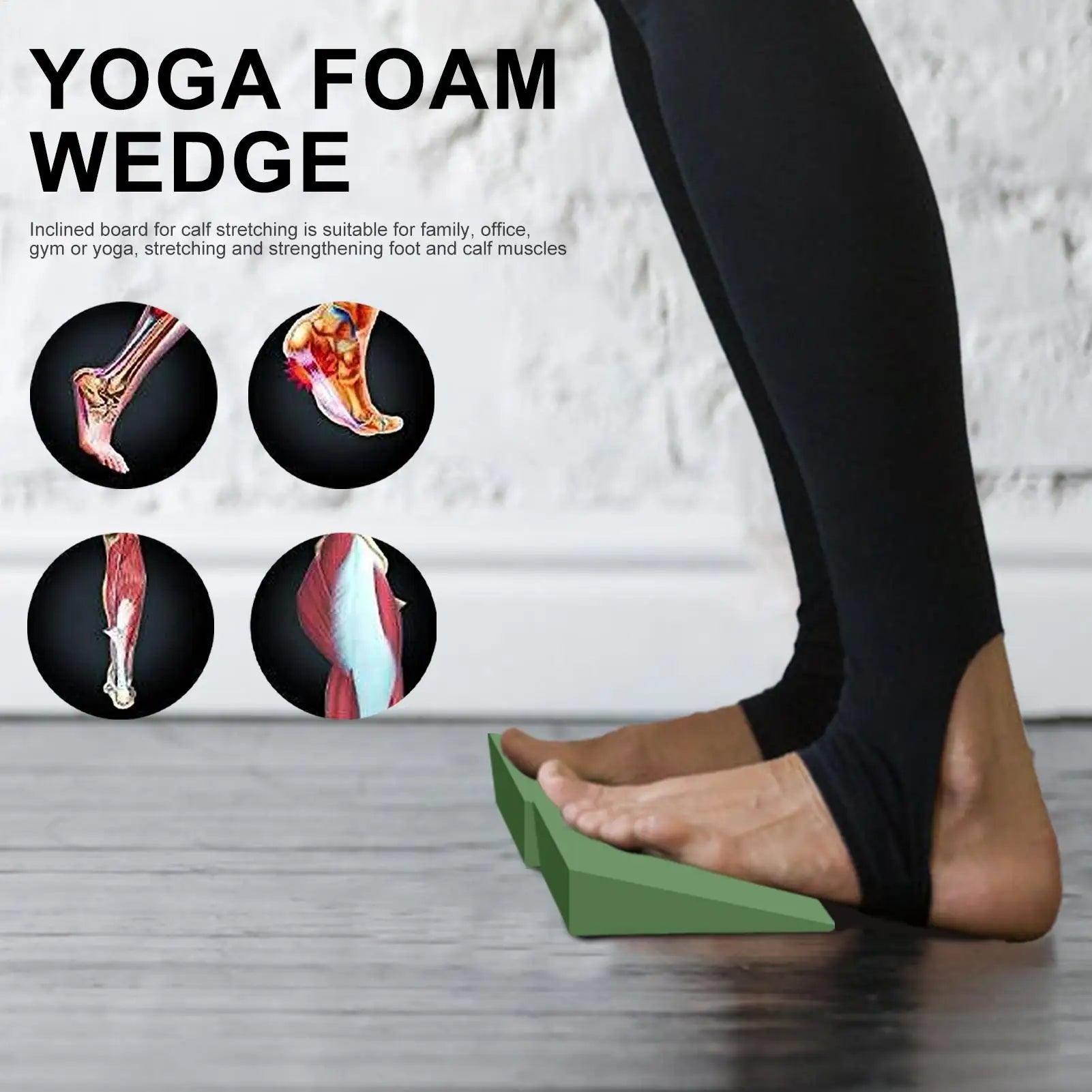 Yoga Wedge Block 2PCS EVA Foam Lightweight Supportive Squat Wedges for Pilates Plank Fitness Foot Rehab Balance Strength Trainin