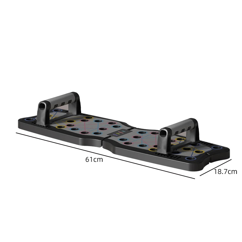 Foldable Non-Slip Dip Stand for Home Workout Portable Multifunctional Push-Up Stand with Resistance Bands Fitness Equipment