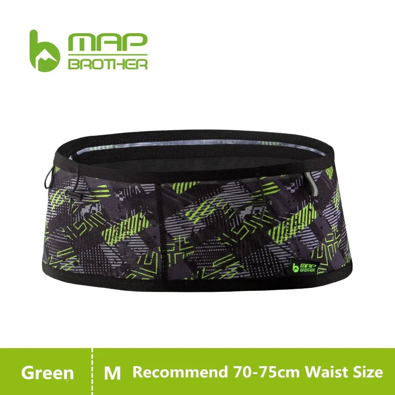 MAP BROTHER Waist Belt Bag Invisible Elastic Running Belt Multi-Function Fanny Pack Waterproof Close-Fitting Marathon Waist Bag