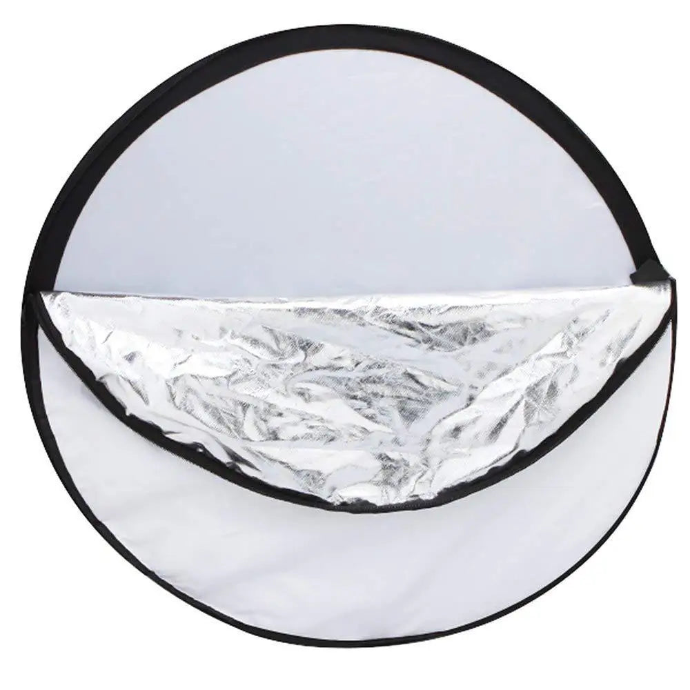 24" Reflector 2in1 30CM 60CM 80CM 110CM Silver White Portable Collapsible Soft Light Round Photography for Studio 2in1