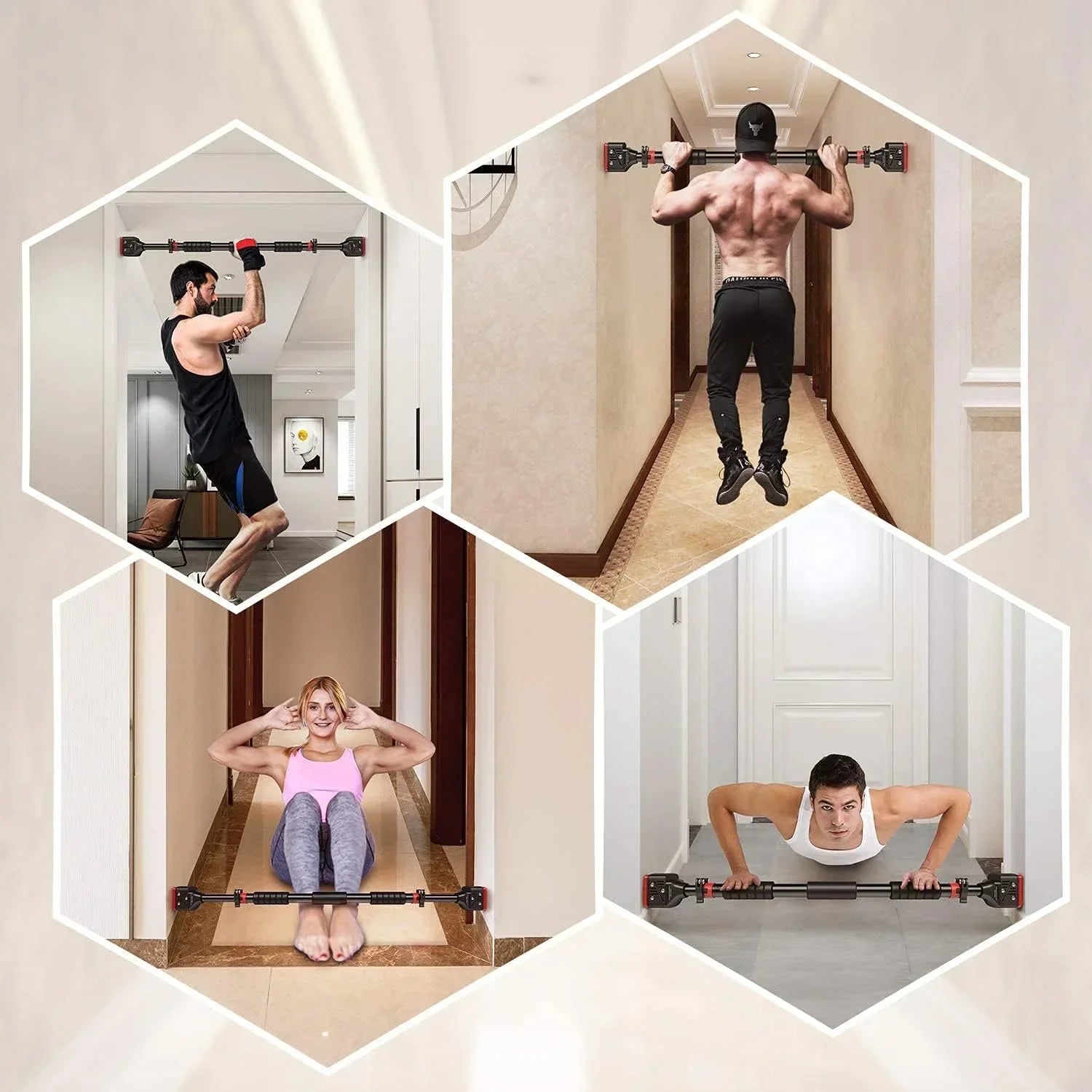 Home Fitness Equipment Fitness Horizontal Bar Stretching Hanging Bar Indoor Wall Pull-up Device No Punching Door Single Bar
