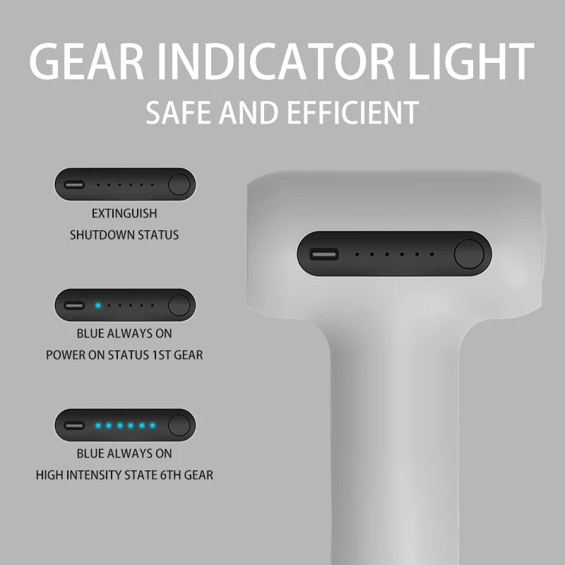 Electric Detachable Dual Head Massage Gun Handheld Massage Hammer Electric Fascia Gun with Extension Handle for Muscle Relax