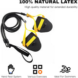 Swimming Resistance Band Set with Hand Paddles Handles Exercise Workout Bands for Men Women 1.2m Stretch Cord