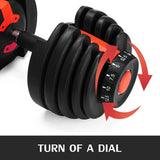 SIHAO Adjustable Steel Dumbbell 24/40KG 52.5/90LBS Fitness for Home Gym, Arm & Muscle Training with QuickLock System Trainning