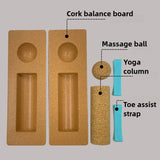 Cork Yoga Blocks Ankle Balance Board Premium Cork Wobble Board Foot Roller Split Half Round Design Yoga Pilates Equipmen