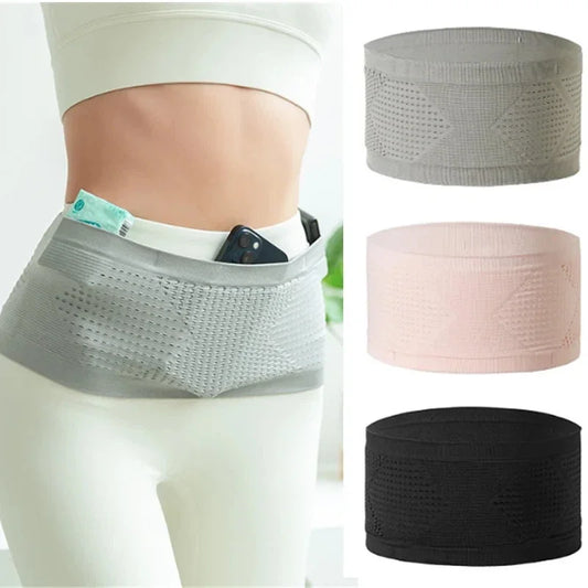 Seamless Invisible Running Waist Belt Bag Gym Bags Fitness Jogging Cycling Flat Fanny Pack Travel for Unisex Sports Phone Bags
