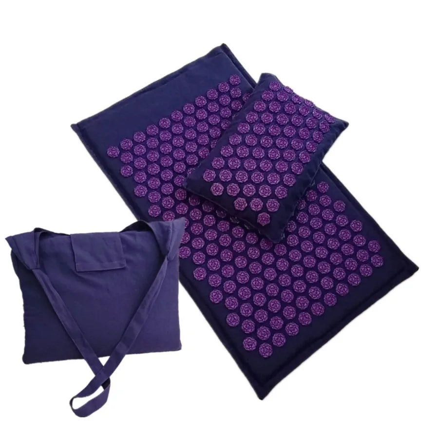 Nature Linen Coconut palm Massage Yoga mat sport pillow mat with bag Lotus Spike Acupressure Mat Cushion