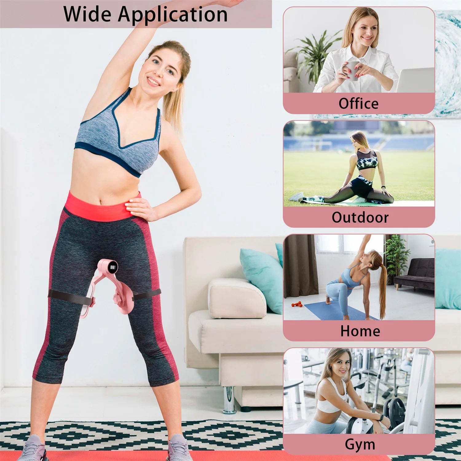 Pelvic Floor Muscle Trainer for Home Gym Thigh Trainer Workout Equipment For Women Strengthening Inner Thigh Exercise