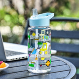 A 500ml Straw Cup, Cute and Portable Dinosaur Ice Cream Water Bottle, Outdoor Portable Cute Cup Water Bottle