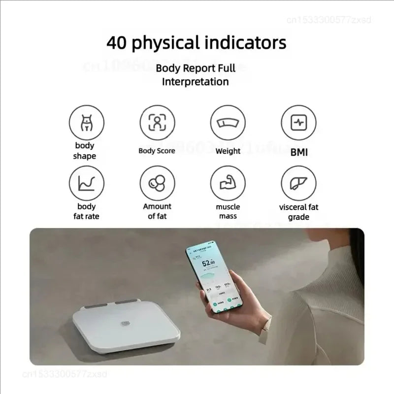 Mijia Smart Scale S800 8-Electrode Body Mi Fat Scale Bluetooth Dual-Frequency BIA Tempered Glass Works With Mi Home App