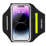 Haissky Running Sport Armband For iPhone 17 16 15 14 13 Pro Max Air Plus Outdoor Workout Zipper Pocket Touchscreen Arm Bag Pouch