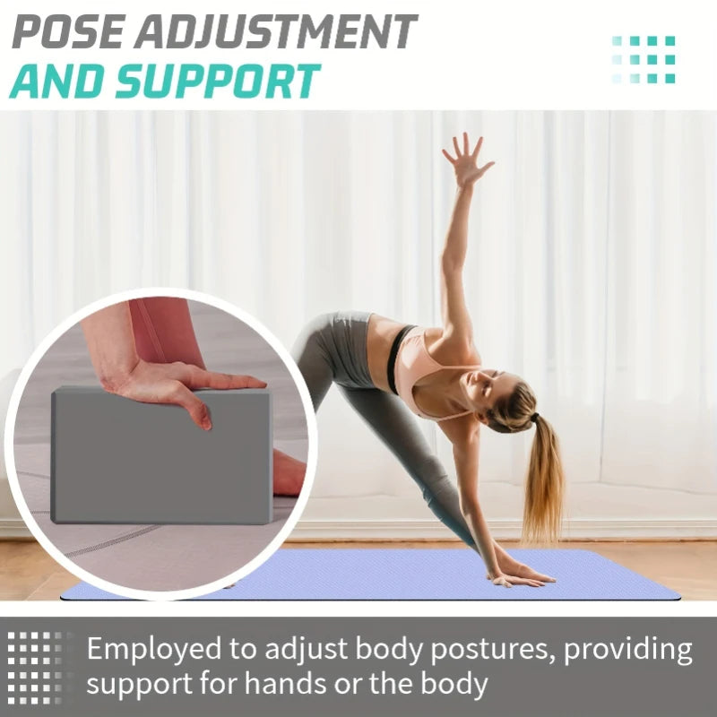 High-Density EVA Yoga Block 100% Odorless Foam Brick Slip-Resistant Firm Support Fitness Prop For Pilates & Deep Stretching